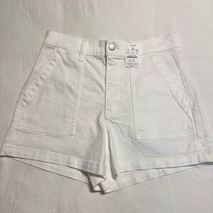 J. Crew High Waist Denim White Shorts